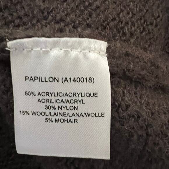 Derhy Funnel Neck Sweater Wool Mohair Mix Brown Size Large - Picture 6 of 6